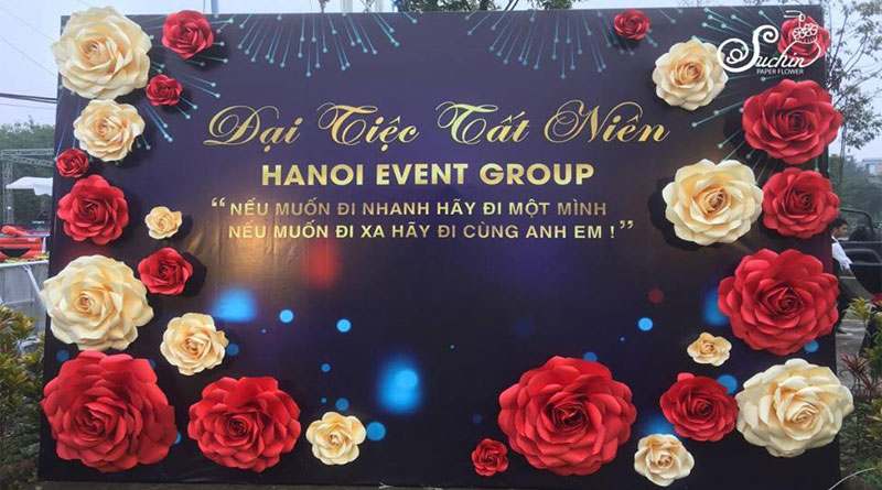 Backdrop hoa giấy đẹp tại Hà Nội dành cho bạn