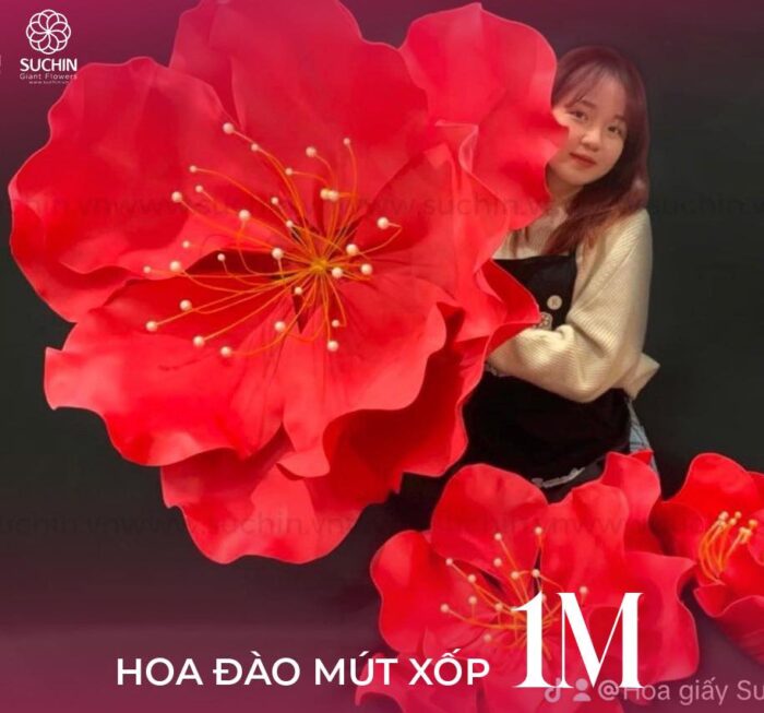 hoa đào khổng lồ mút xốp